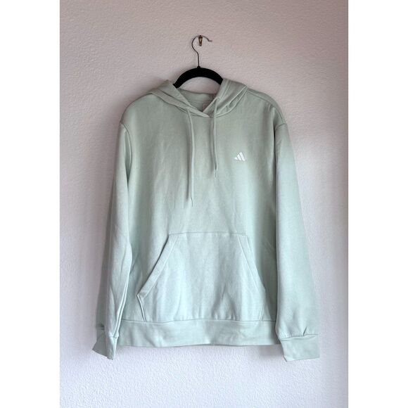 NWT Adidas Women's Essentials Small Logo Feel Cozy Hoodie in Mint Green Size M - Picture 7 of 16